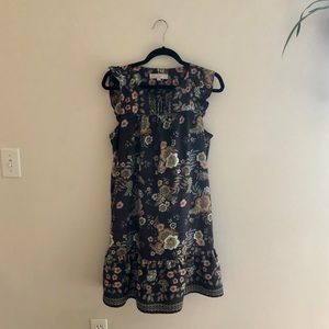 Relaxed fit ruffle hem boho dress